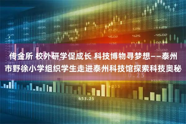 传金所 校外研学促成长 科技博物寻梦想——泰州市野徐小学组织学生走进泰州科技馆探索科技奥秘